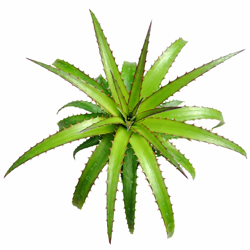 Dyckia goiana spiky succulent with bright green serrated leaves and reddish tips