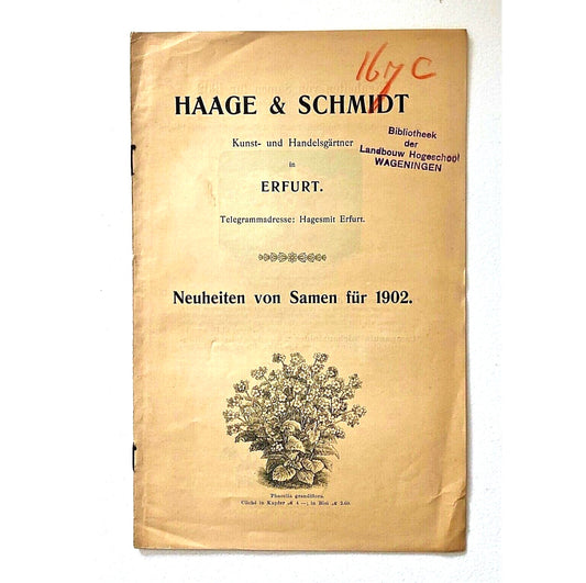 Haage & Schmidt Neutheiten von Samen fur 1902 KATALOG