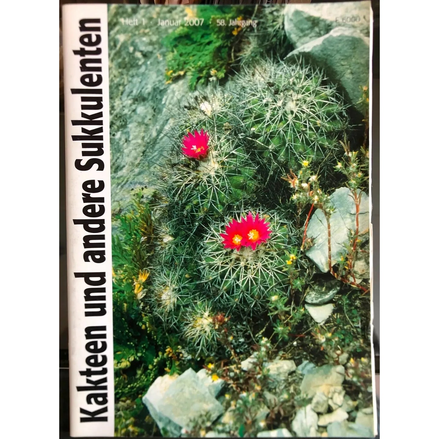 The title "Kakteen und andere Sukkulenten HEFT1 Januar 2007 58. Jahrgang" does not contain a botanical name (genus, species, variety, or cultivar). It is a general title referring to cacti and other succulents.
Since no specific botanical name is give...