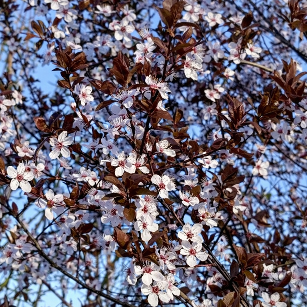 برونوس سيراسيفيرا CHOCO CREME® بأوراق أرجوانية داكنة وأزهار ربيعية بيضاء رقيقة