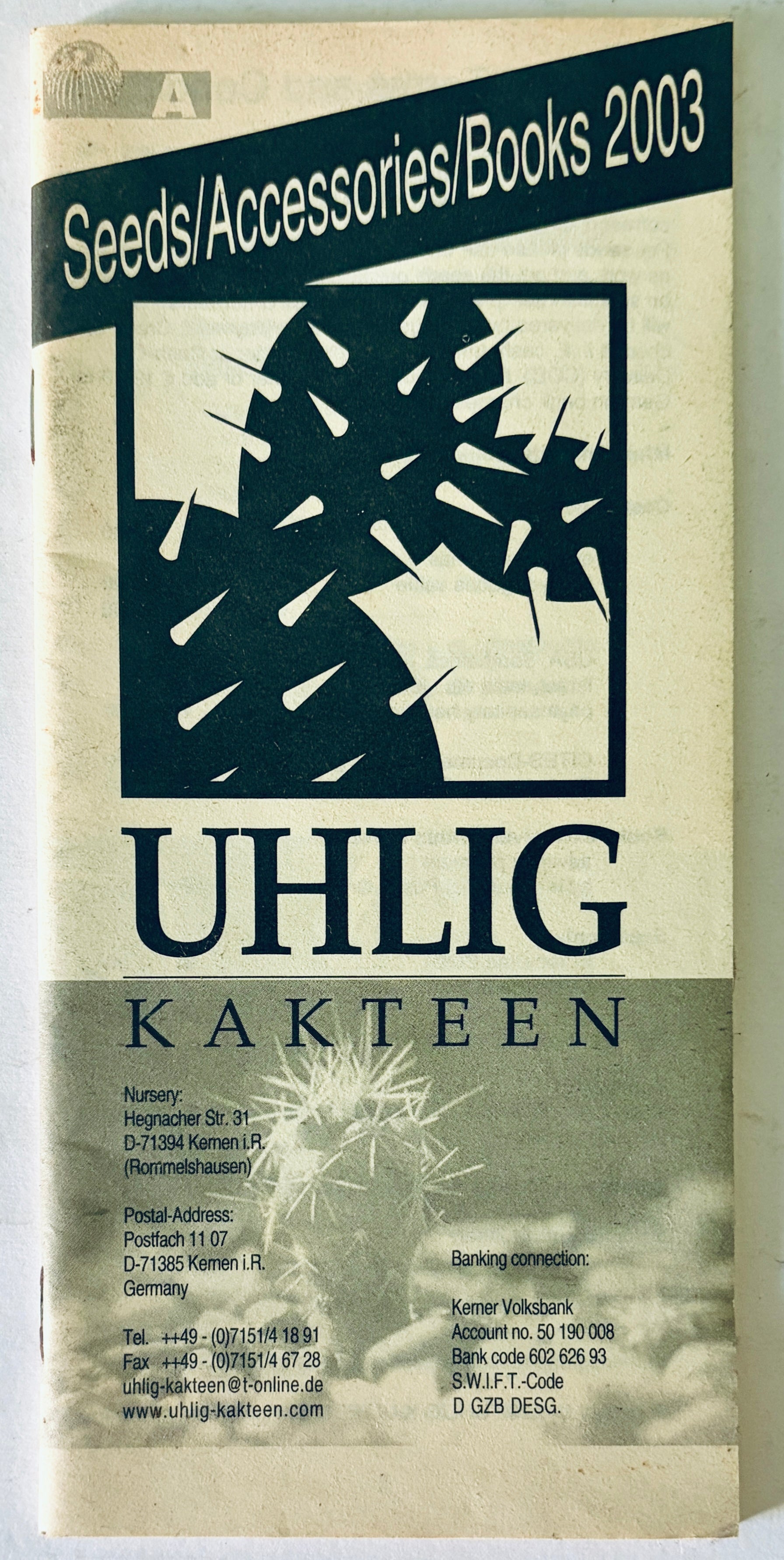kaktus uhlig UHLIG KAKTEEN | PRICE LIST 1995 - 96